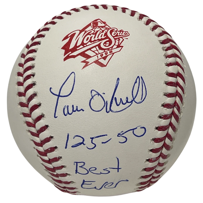 Paul O'Neill Signed 1998 World Series WS ROMLB Baseball w/ 2 Ins Beckett BAS COA