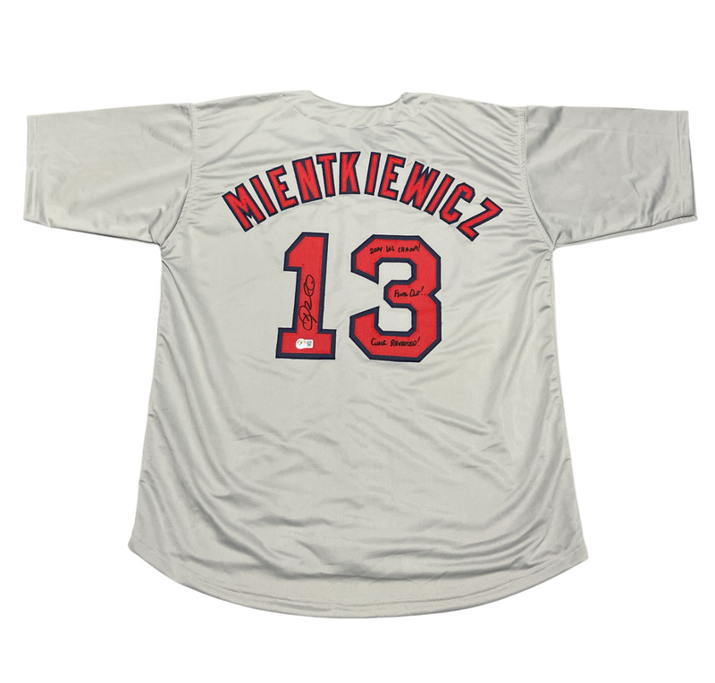 Doug Mientkiewicz Signed Boston Red Sox Custom Jersey w/ 3 Insc Beckett BAS COA