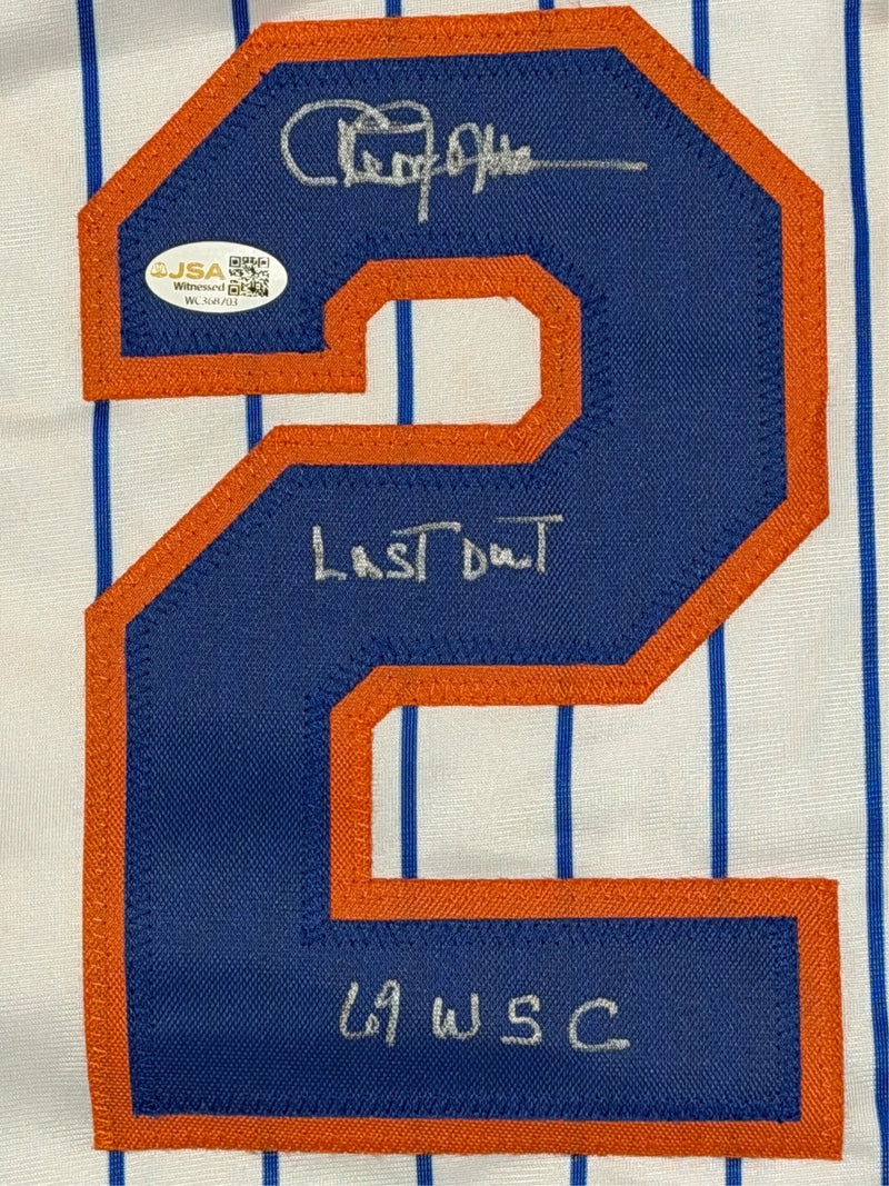 Cleon Jones Signed New York Mets Custom Jersey w/ Last Out & 69 WSC JSA Wit COA