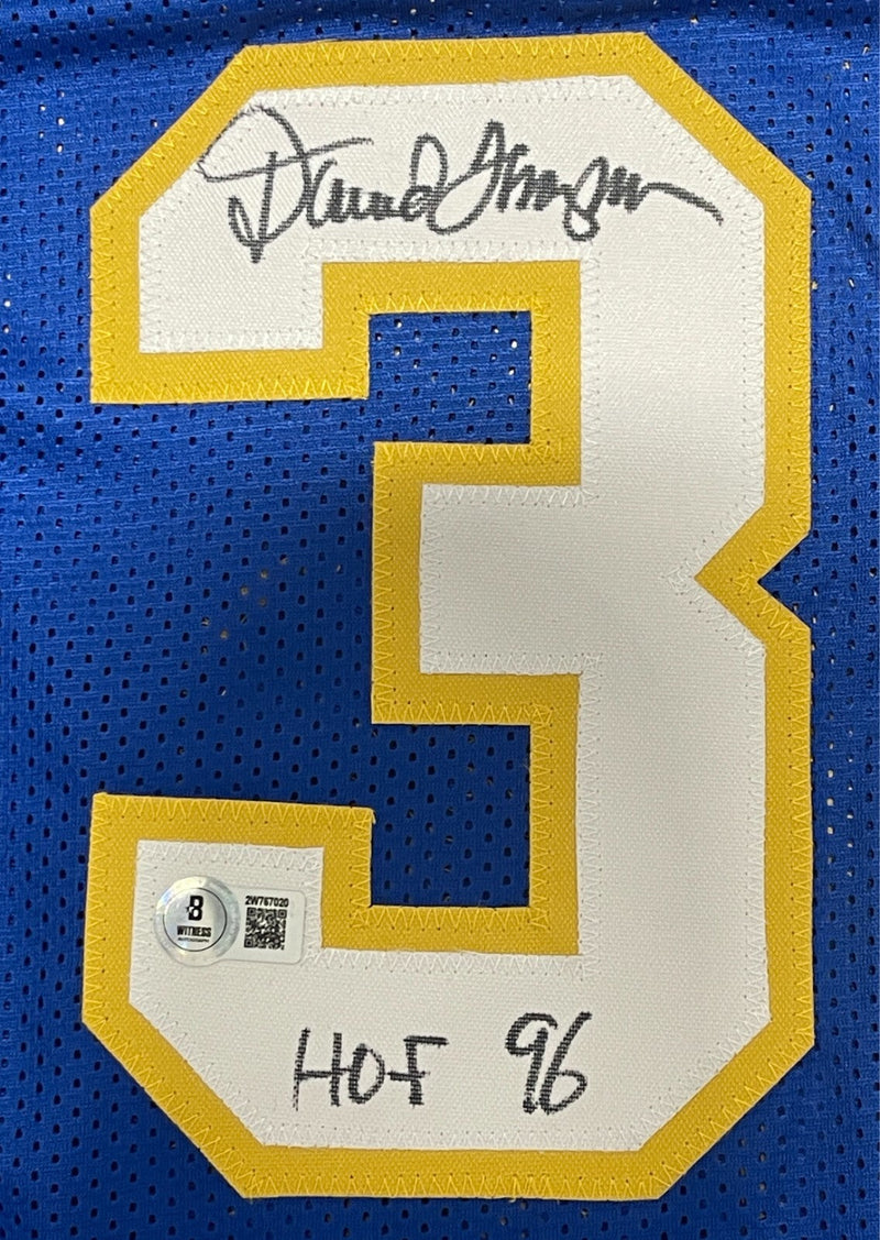 David Thompson Signed Denver Nuggets Custom Jersey w/ HOF 96 Beckett Wit BAS COA