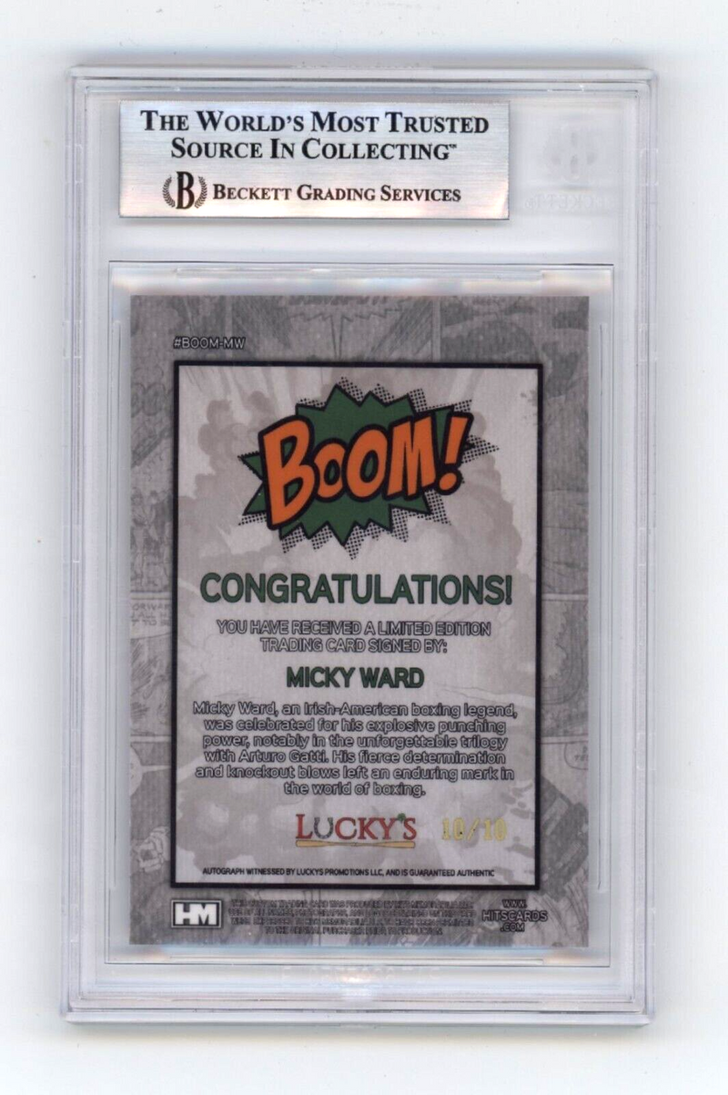 Mickey Ward 2024 Hits Memorabilia BOOM Gold #/10 Signed BGS BAS Auto Irish