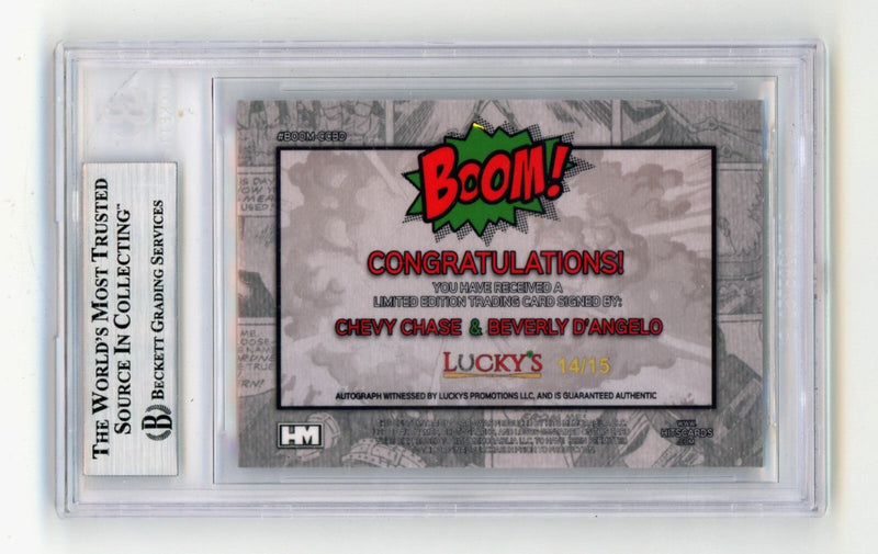 Chevy Chase Beverly D'Angelo 2024 Hits Mem BOOM Silver Signed BGS Auto