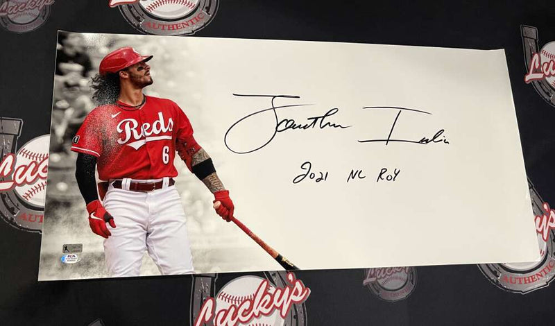 Jonathan India Signed Auto Autographed 30x15 Photo Print #1 PSA COA ROY Reds