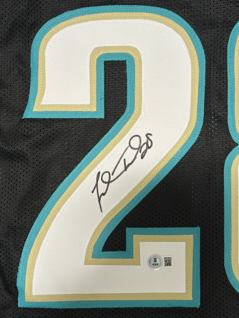 Fred Taylor Signed Jacksonville Jaguars Custom Jersey Beckett Witness BAS COA