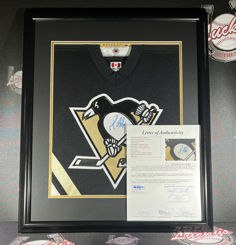 Mario Lemieux Signed Framed KOHO Jersey Pittsburgh Penguins JSA LOA