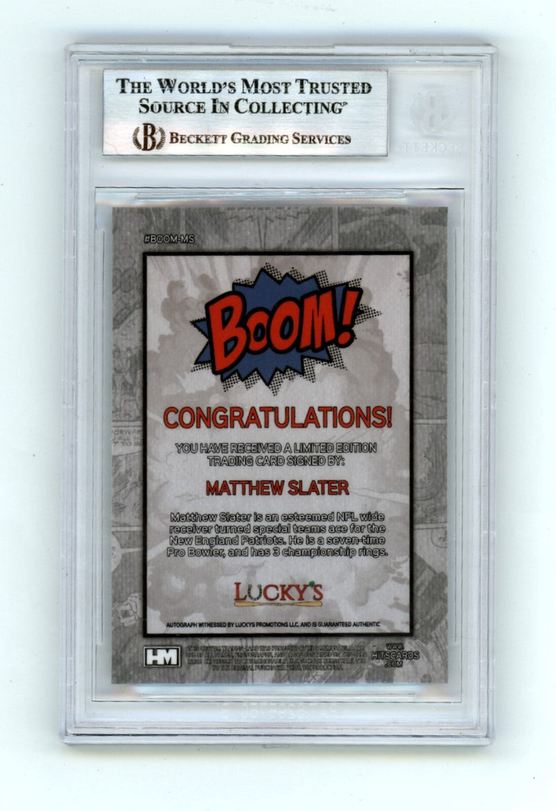 Matthew Slater 2024 Hits Memorabilia BOOM Silver Signed BGS BAS Auto Patriots
