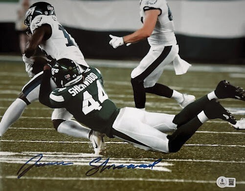 Jamien Sherwood Signed New York Jets 11x14 Photo Beckett Witness BAS COA