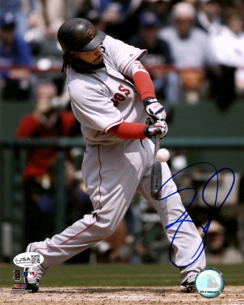Manny Ramirez Signed Autographed Boston Red Sox 8x10 Photo File JSA COA