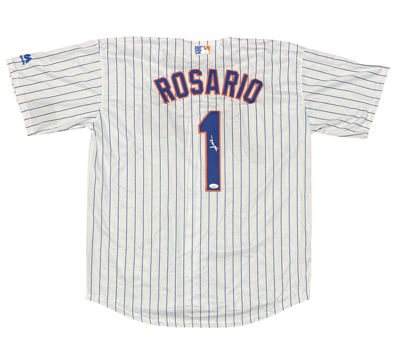 Amed Rosario Signed Autographed NY Mets Pinstripe Custom Replica Jersey JSA COA