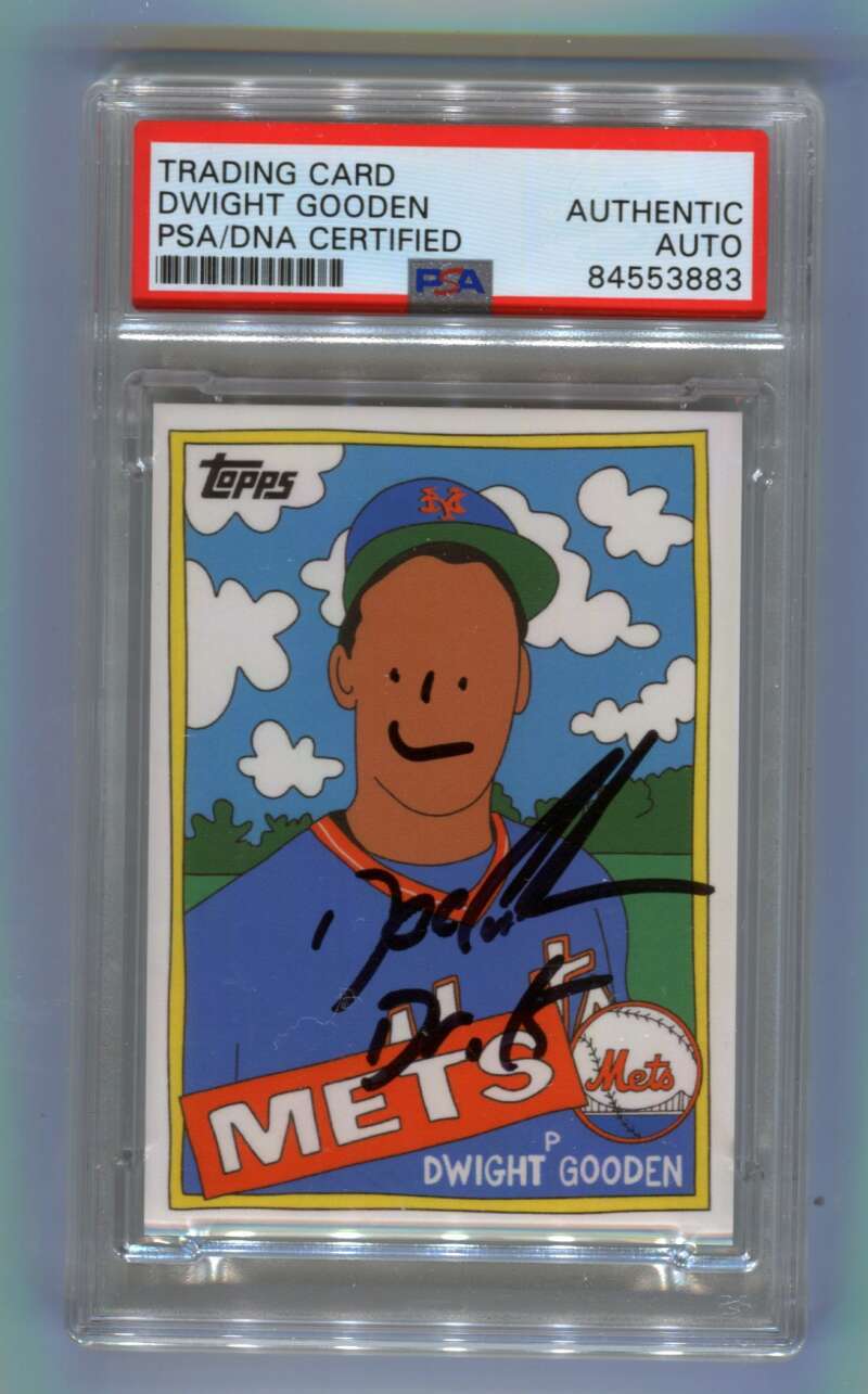Dwight Doc Gooden Topps Project 2020 #119 "DR K" & Face Insc Signed Auto PSA DNA