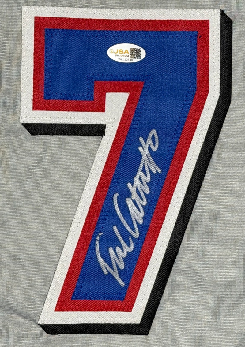 Frank Catalanotto Signed Autographed Texas Rangers Custom Jersey JSA Witness COA