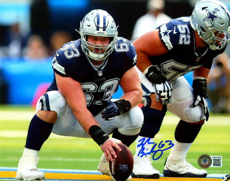 Tyler Biadasz Signed Dallas Cowboys 8x10 Photo Beckett Witness BAS COA #3