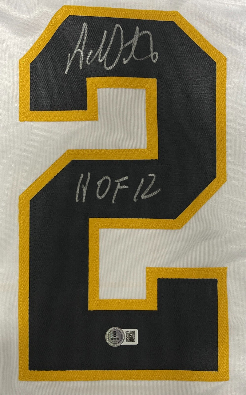 Adam Oates Signed Bruins Custom Jersey w/ HOF 12 Beckett Witness BAS COA