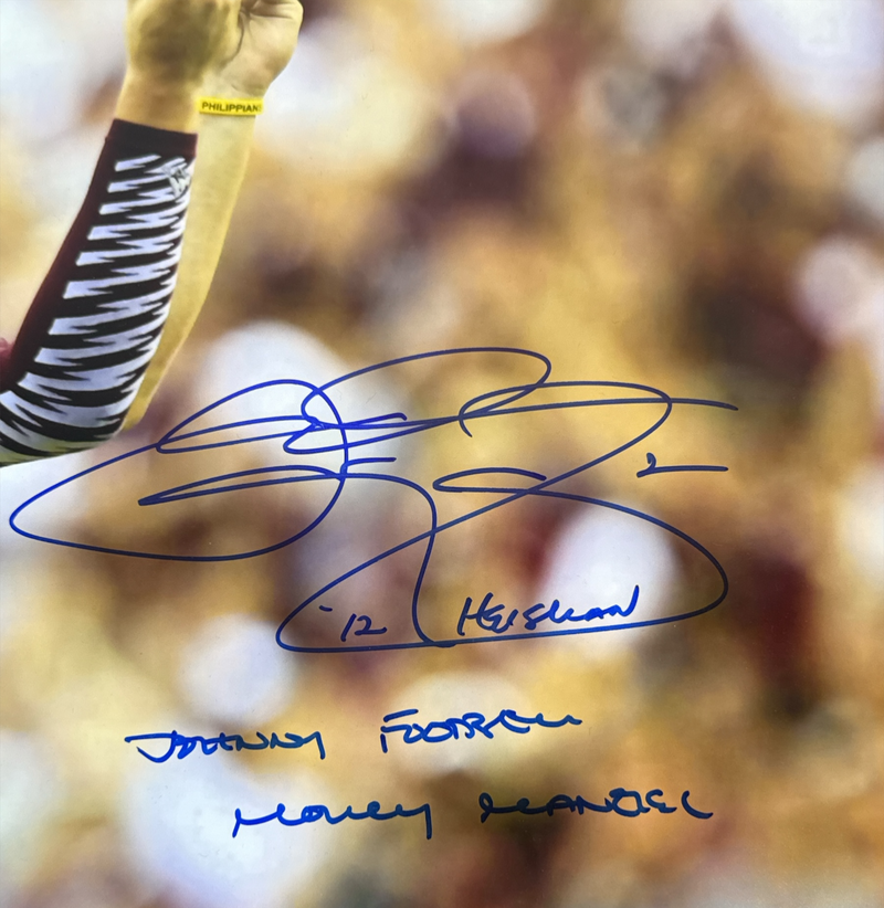 Johnny Manziel Signed Texas A&M Aggies 16x20 Photo w/ 3 Insc. Beckett BAS COA