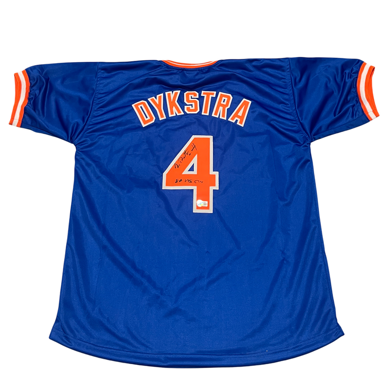 Lenny Dykstra Signed NY Mets Custom Jersey w/ 86 WSC Beckett Witness BAS COA