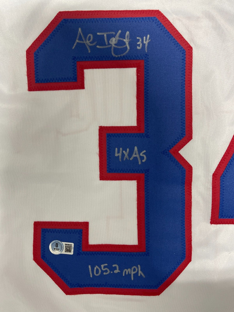 Al Iafrate Signed Washington Custom Jersey w 4x AS + 105.2 MPH Beckett W BAS COA