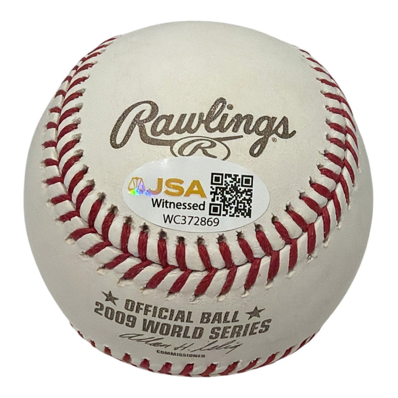 Orlando Hernandez Signed World Series Logo Baseball w/ 1999 ALCS MVP JSA Wit COA