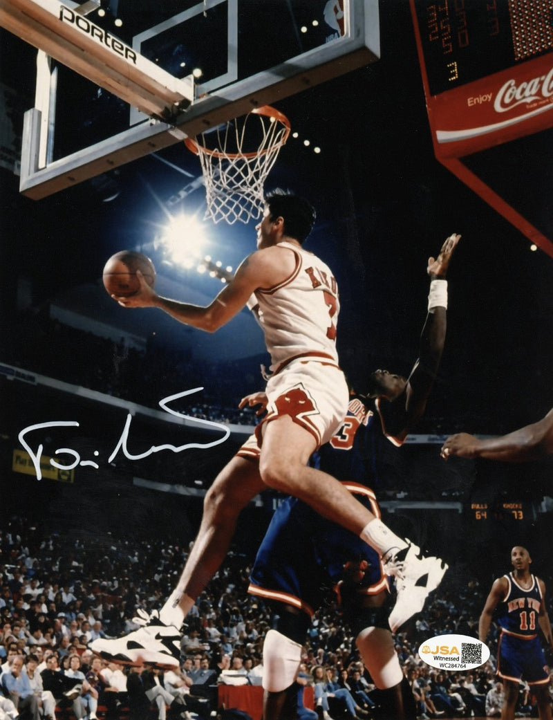 Toni Kukoc Signed Autographed Chicago Bulls 8x10 Photo JSA WITNESS COA #1