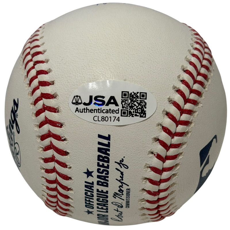 Johan Santana Signed Autographed ROMLB Baseball w/ 4 Stat Inscs JSA COA NY Mets