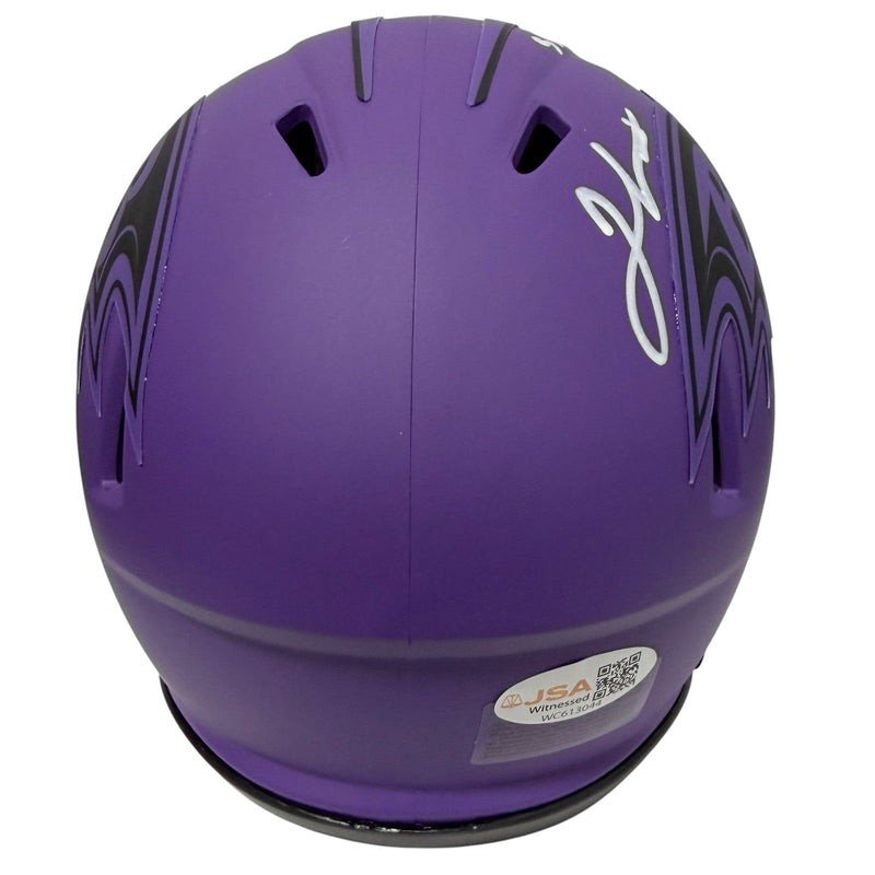 Jamal Lewis Signed Ravens Rave Mini Helmet w/ SB XXXV Champ JSA Witness COA