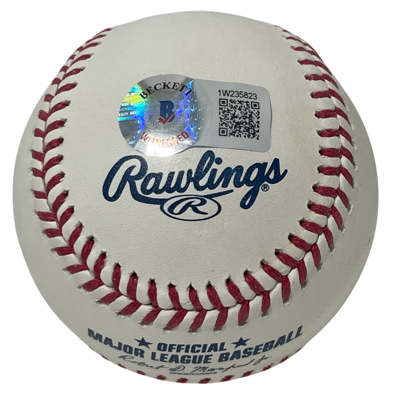 Bruce Bochy Signed ROMLB Baseball Texas Rangers Beckett Witness BAS COA