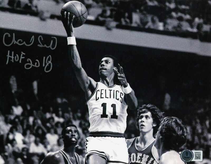 Charlie Scott Signed Boston Celtics 8x10 Photo w/ HOF 2018 Beckett Wit BAS COA