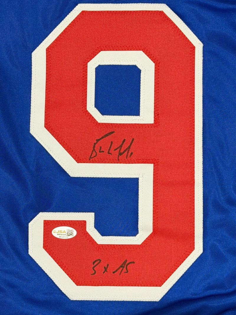 Bernie Nicholls Signed New York Rangers Custom Jersey w/ 3 AS JSA Witness COA
