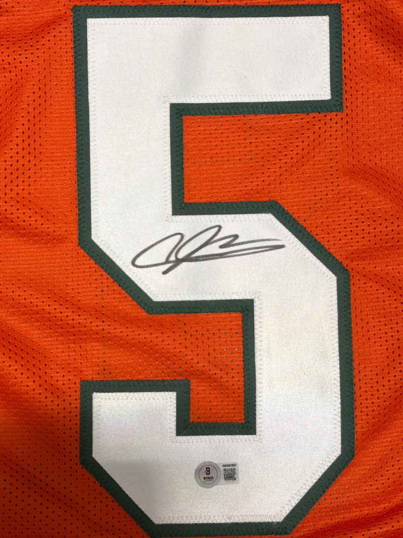 Andre Johnson Signed Miami Hurricanes Custom Jersey Beckett Witness BAS COA