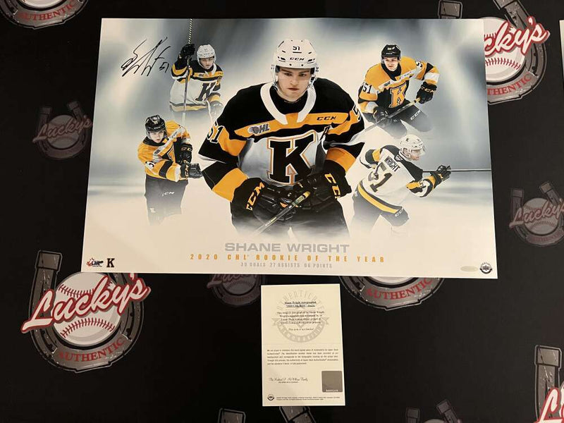Shane Wright Signed Auto 16x24 Photo 2020 CHL ROY Upper Deck UDA COA QTY Kraken