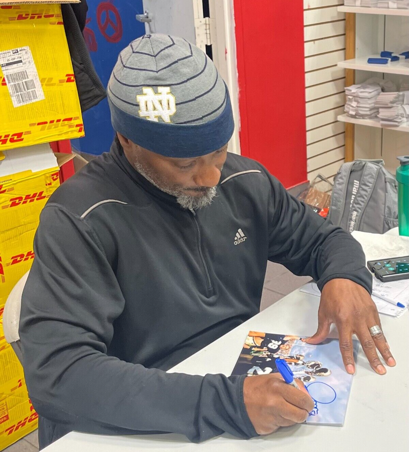 Raghib Rocket Ismail Signed Notre Dame 8x10 Photo Beckett Witness BAS COA #3