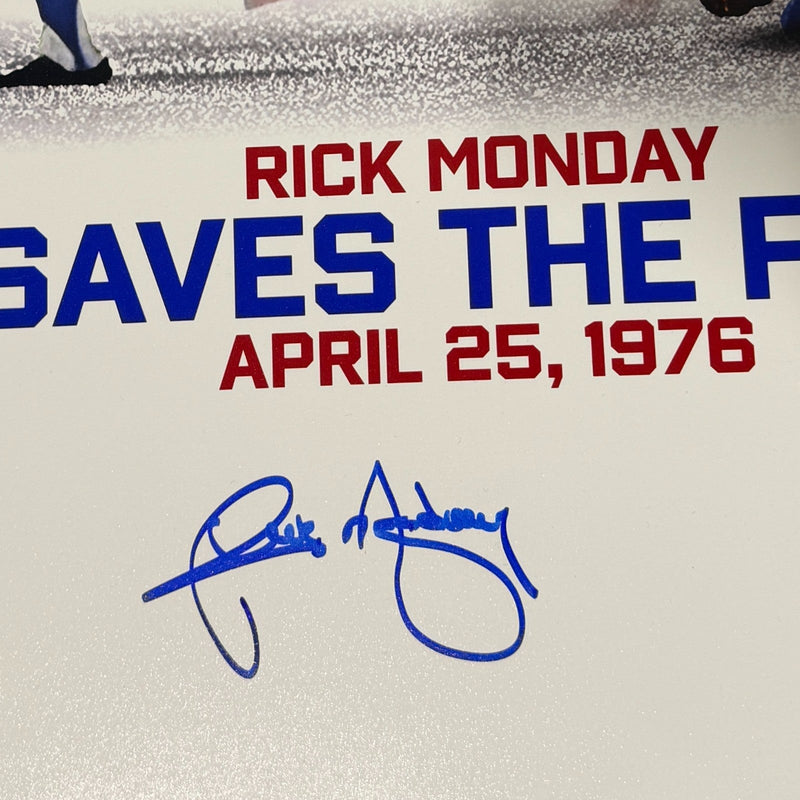 Rick Monday Signed Cubs LE 16x20 Photo Saves The Flag Image JSA Witness COA