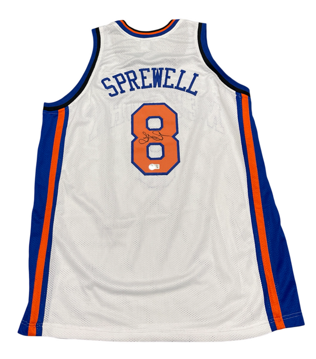 Latrell Sprewell Signed Auto New York Knicks Custom Jersey Beckett BAS COA