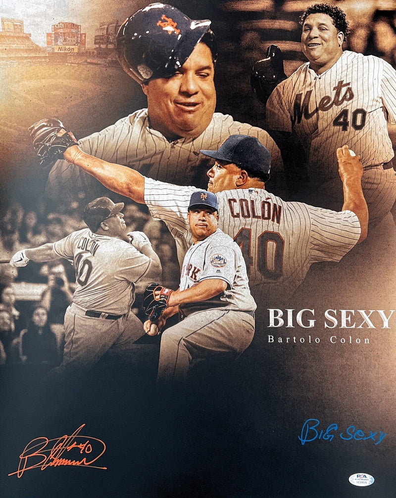 Bartolo Colon Signed Autographed 16x20 Photo Comp PSA COA Big Sexy Mets