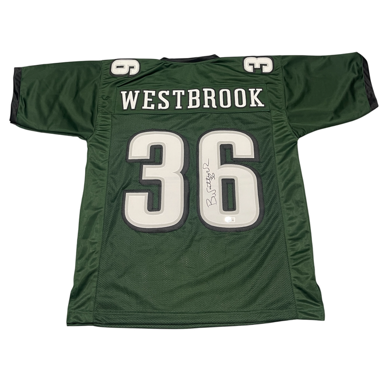 Brian Westbrook Signed Philadelphia Eagles Custom Jersey Beckett Witness BAS COA
