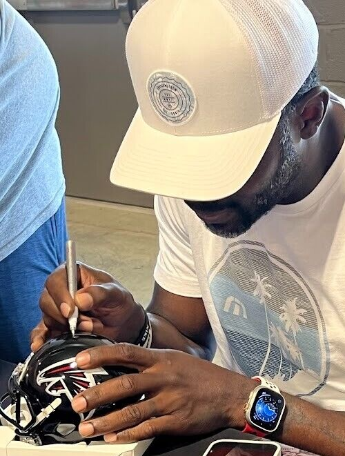 Michael Vick Signed Falcons Speed Mini Helmet Beckett Witness BAS COA