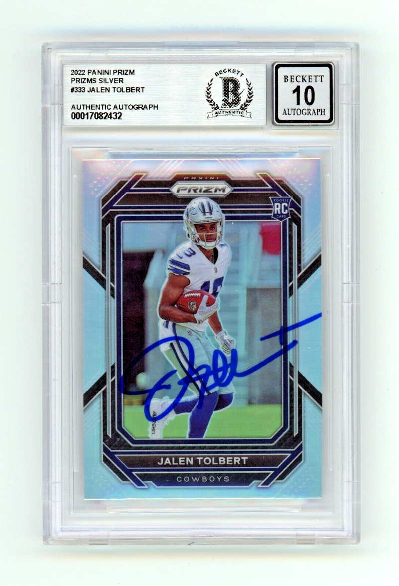 Jalen Tolbert 2022 Prizm Silver #333 Rookie RC Signed BAS BGS 10 Auto