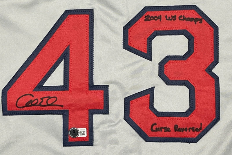 Alan Embree Signed Boston Red Sox Custom Jersey w/ WS + Curse Beckett BAS COA