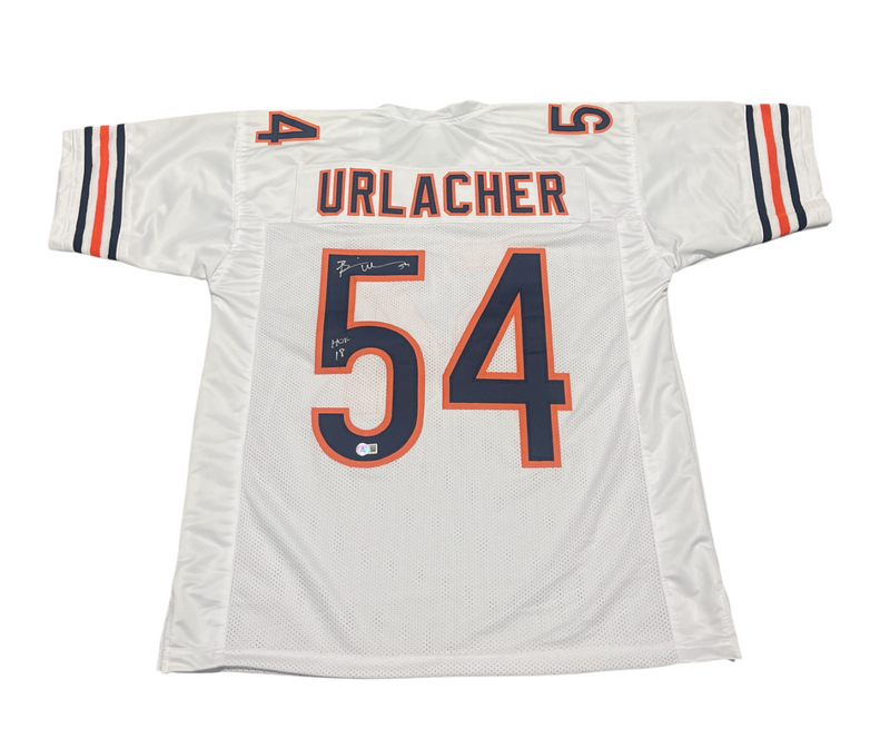 Brian Urlacher Signed Chicago Bears Custom Jersey w/ HOF 18 Beckett Wit BAS COA