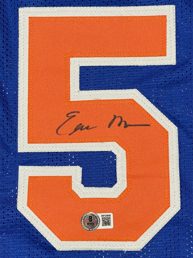 Earl Monroe Signed New York Knicks Custom Jersey Beckett Witness BAS COA