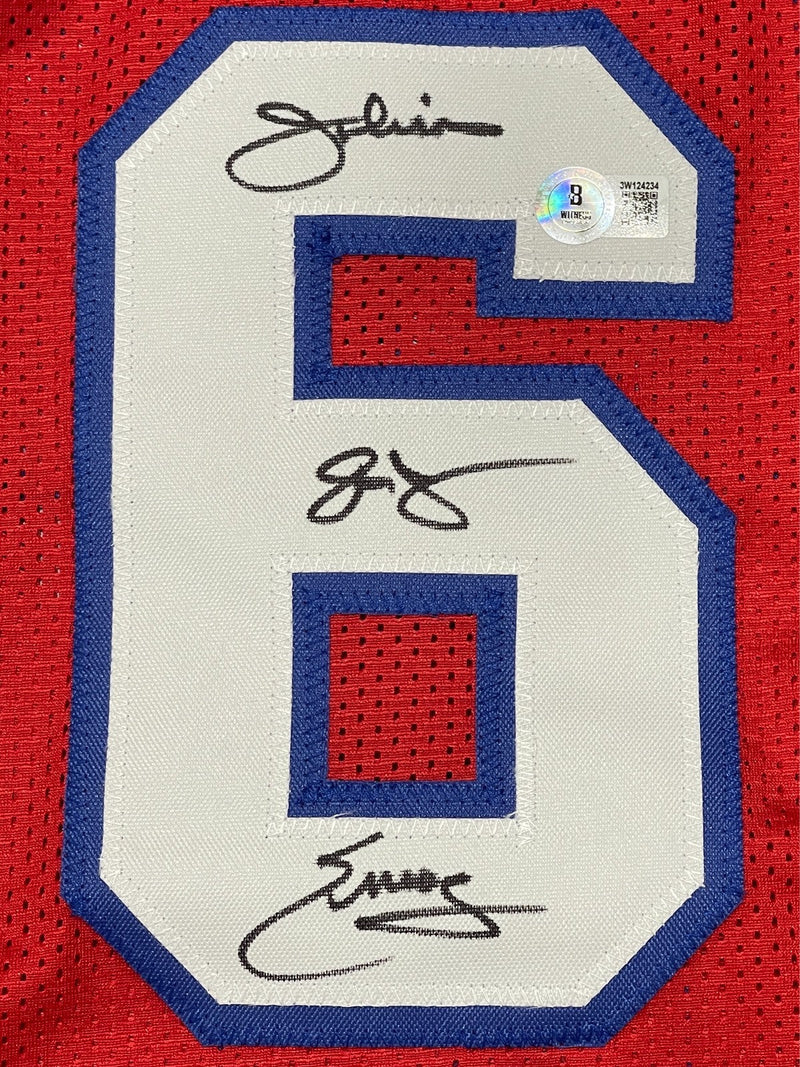 Julius Erving Signed 76ers Custom Jersey w/ Dr. J Insc. Beckett Witness BAS COA