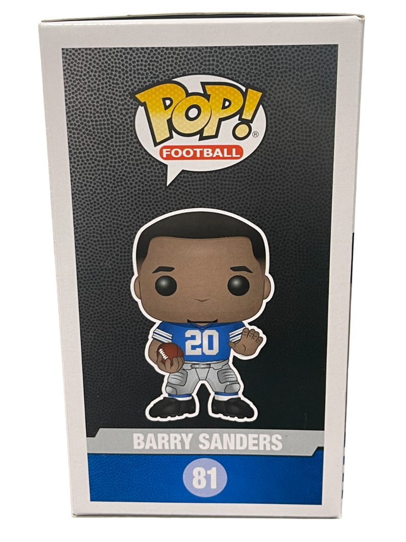 Barry Sanders Signed Detroit Lions NFL Funko Pop #81 Beckett Witness BAS COA