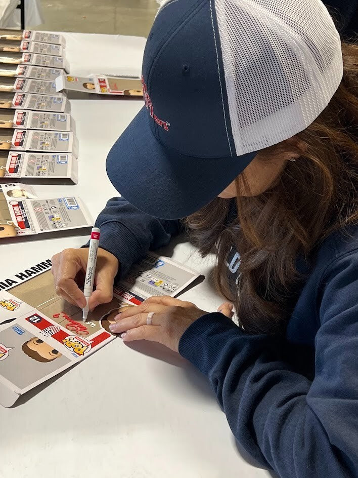 Mia Hamm Signed Auto USA Soccer Funko Pop #12 USA Gold 96 04 Beckett BAS COA RWB