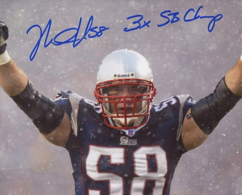 Matt Chatham Signed Patriots 8x10 Photo w/ 3x SB Champ LSCM COA #1