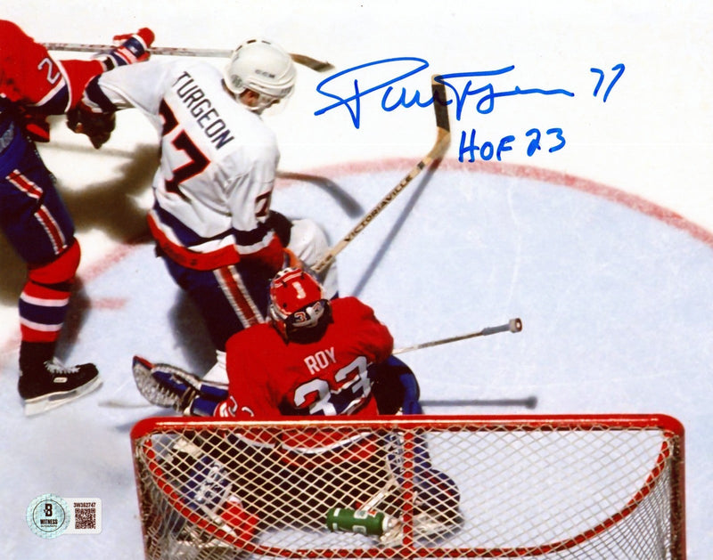 Pierre Turgeon Signed Islanders 8x10 Photo w/ HOF 23 Beckett Witness BAS COA