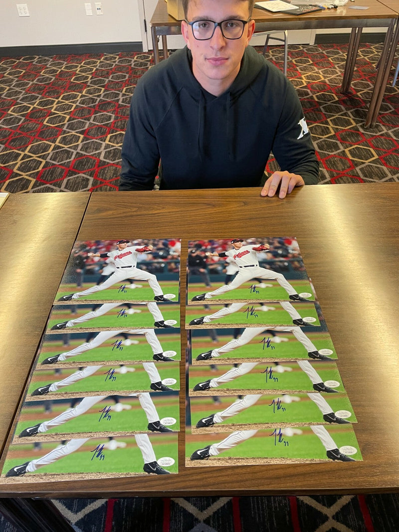 James Karinchak Signed Autographed Cleveland Indians 8x10 Photo JSA COA #1