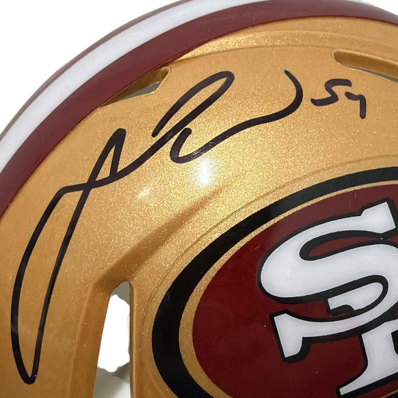Fred Warner Signed San Francisco 49ers Speed Mini Helmet Beckett BAS COA