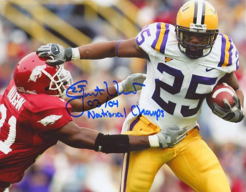 Justin Vincent Signed LSU 8x10 Photo w/ 03/04 National Champs LSCM COA #1