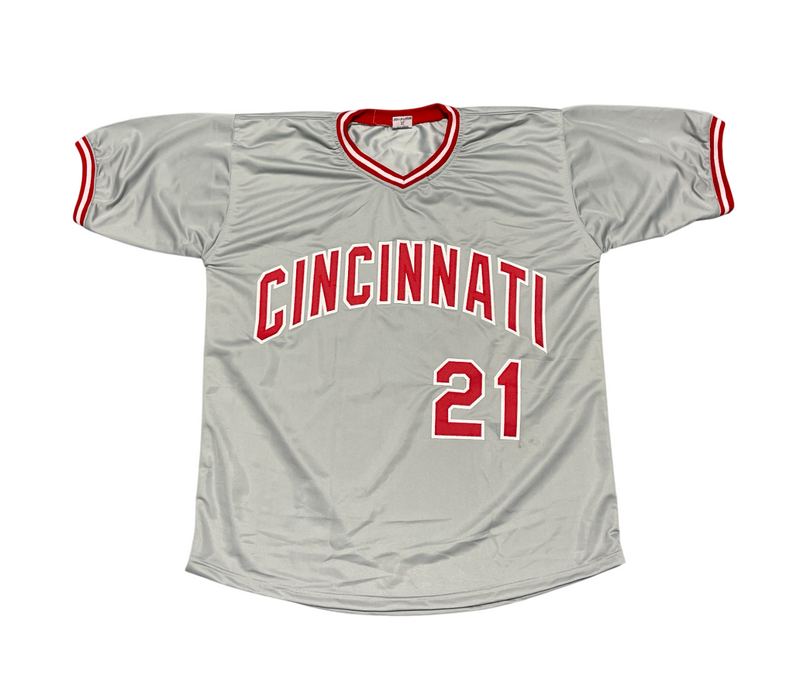 Paul O'Neill Signed Reds Custom Jersey w/ 90 WS Champ Beckett Witness BAS COA