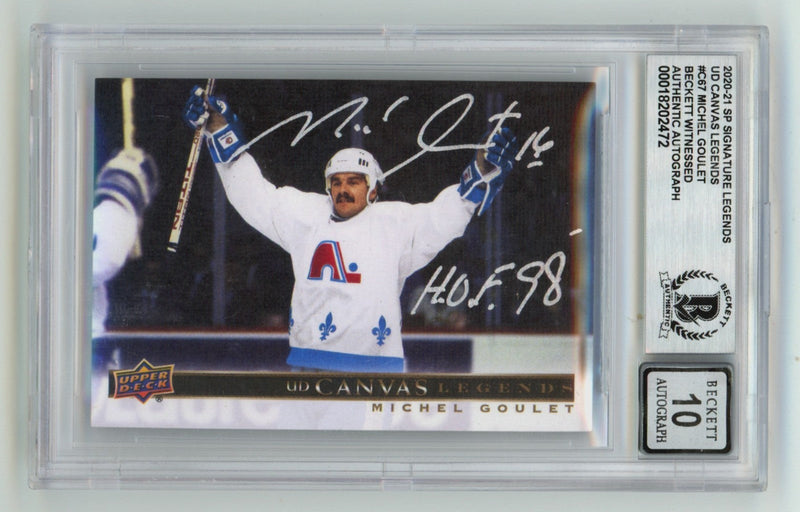 Michael Goulet 2020-21 UD SP Signature Legends #C67 Signed w/ HOF 98 BGS 10 Auto