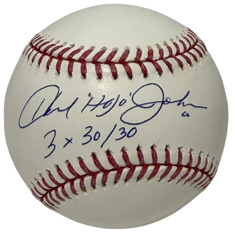 Howard Hojo Johnson Signed ROMLB Baseball w/ 3x 30/30 JSA Witness COA Mets